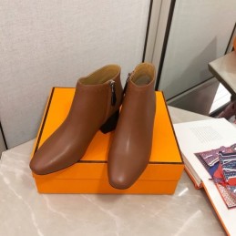 Replica Hermes Brown Pointed Ankle Boot