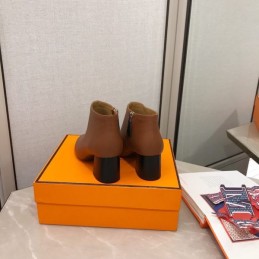 Replica Hermes Brown Pointed Ankle Boot