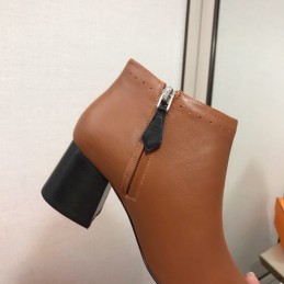 Replica Hermes Brown Pointed Ankle Boot