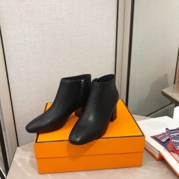 Replica Hermes Black Pointed Ankle Boot