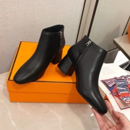 Replica Hermes Black Pointed Ankle Boot