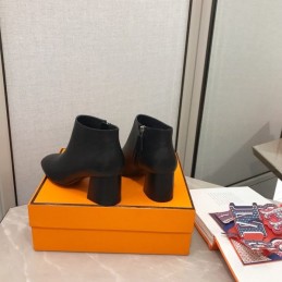 Replica Hermes Black Pointed Ankle Boot