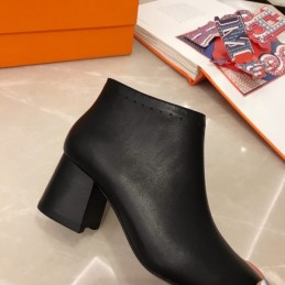 Replica Hermes Black Pointed Ankle Boot