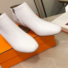Replica Hermes White Pointed Ankle Boot