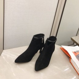 Replica Hermes Black Suede Pointed Ankle Boot