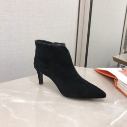 Replica Hermes Black Suede Pointed Ankle Boot