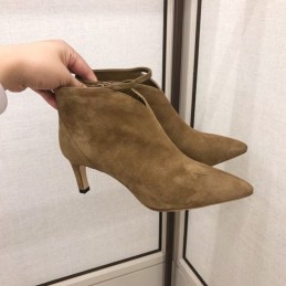 Replica Hermes Olive Suede Pointed Ankle Boot