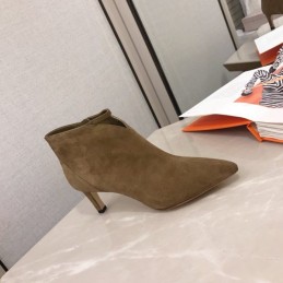 Replica Hermes Olive Suede Pointed Ankle Boot