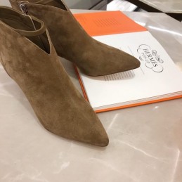 Replica Hermes Olive Suede Pointed Ankle Boot