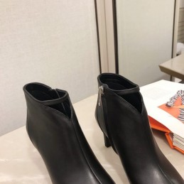 Replica Hermes Black Leather Pointed Ankle Boot
