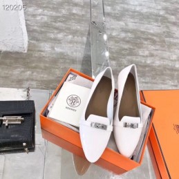 Replica Hermes White Buckle Loafer