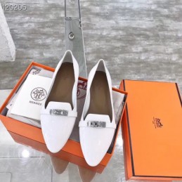 Replica Hermes White Buckle Loafer