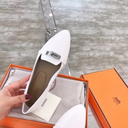 Replica Hermes White Buckle Loafer