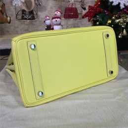 Replica Hermes Yellow Birkin 35 Bag Silver Chain