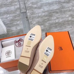 Replica Hermes Beige Buckle Loafer