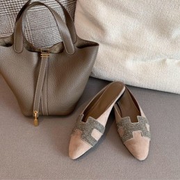 Replica Hermes Beige H Cutout Mule