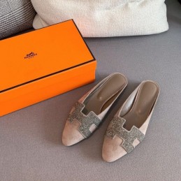 Replica Hermes Beige H Cutout Mule