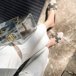 Replica Hermes Beige H Cutout Mule