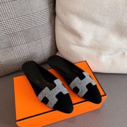 Replica Hermes Black H Cutout Mule