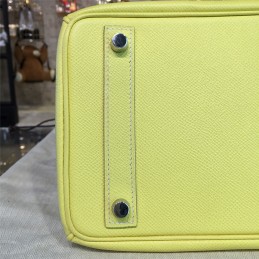 Replica Hermes Yellow Birkin 35 Bag Silver Chain