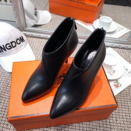Replica Hermes Black Pointed Heel Boot