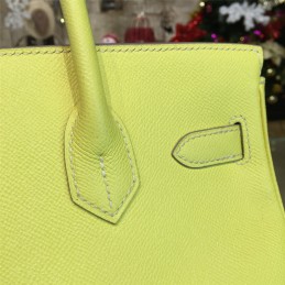 Replica Hermes Yellow Birkin 35 Bag Silver Chain