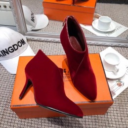 Replica Hermes Red Pointed Heel Boot