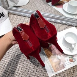 Replica Hermes Red Pointed Heel Boot