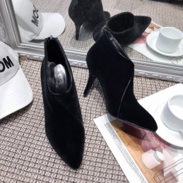 Replica Hermes Black Suede Pointed Heel Boot