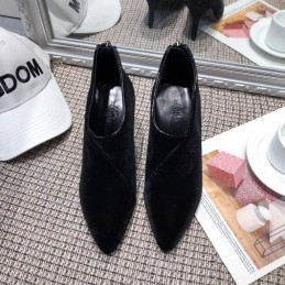 Replica Hermes Black Suede Pointed Heel Boot