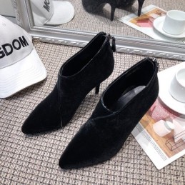 Replica Hermes Black Suede Pointed Heel Boot