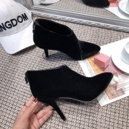 Replica Hermes Black Suede Pointed Heel Boot