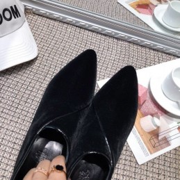 Replica Hermes Black Suede Pointed Heel Boot