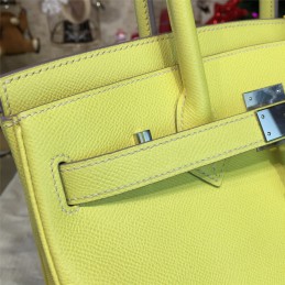 Replica Hermes Yellow Birkin 35 Bag Silver Chain