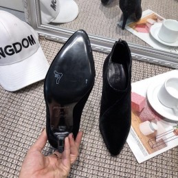 Replica Hermes Black Suede Pointed Heel Boot