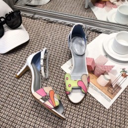Replica Hermes Multicolor Print Heel Sandal