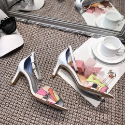 Replica Hermes Multicolor Print Heel Sandal