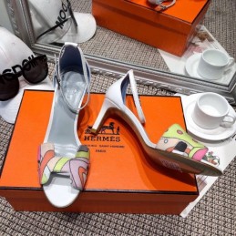Replica Hermes Multicolor Print Heel Sandal