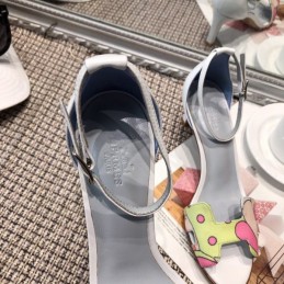 Replica Hermes Multicolor Print Heel Sandal