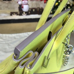Replica Hermes Yellow Birkin 35 Bag Silver Chain