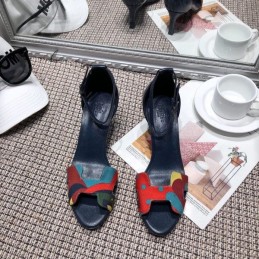Replica Hermes Blue Print Heel Sandal