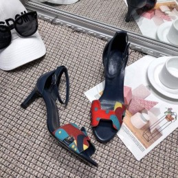 Replica Hermes Blue Print Heel Sandal
