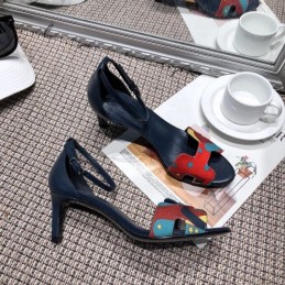 Replica Hermes Blue Print Heel Sandal
