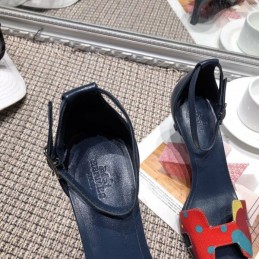 Replica Hermes Blue Print Heel Sandal
