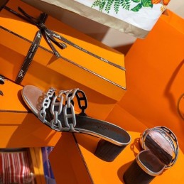 Replica Hermes Blue Chain H Heel Sandal