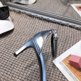 Replica Hermes Silver H Heel Sandal