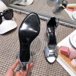 Replica Hermes Silver H Heel Sandal