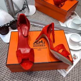 Replica Hermes Red H Heel Sandal