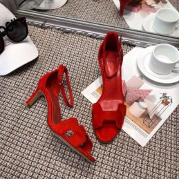 Replica Hermes Red H Heel Sandal