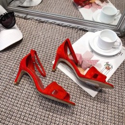 Replica Hermes Red H Heel Sandal